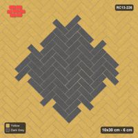 Interlock (Pasco) 10x30 cm · RC13-226 · Herringbone 45 diamond medallion r90 with Kerb 30F frame