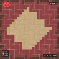 Interlock (Pasco) 10x30 cm · RC13-229 · Herringbone 90 accent edge and diamond r90 with Kerb 42B frame