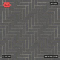 Interlock (Pasco) 10x30 cm · RC13-231 · Herringbone 90 solid with Kerb 30F frame