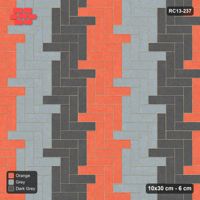 Interlock (Pasco) 10x30 cm · RC13-237 · Herringbone 90 40 cm colour columns with Kerb 40B frame