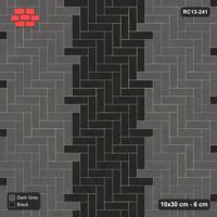 Interlock (Pasco) 10x30 cm · RC13-241 · Herringbone 90 90 cm colour columns