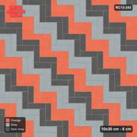 Interlock (Pasco) 10x30 cm · RC13-243 · Herringbone 90 30 cm diagonal stair stripes with Kerb 54H frame