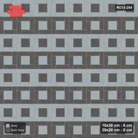 Interlock (Pasco) 10x30 cm · RC13-254 · Pinwheel ACW, 20x20 Centres, Row Bands - Charcoal Edge
