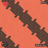 Interlock (Pasco) 10x30 cm · RC13-26 · Herringbone 45 with diagonal steps and Kerb 40B frame