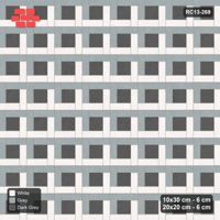 Interlock (Pasco) 10x30 cm · RC13-269 · Pinwheel CW, 20x20 Centres, Alternating Planks - Monochrome