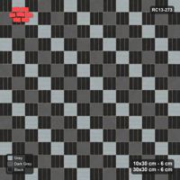 Interlock (Pasco) 10x30 cm · RC13-273 · Weave-3 + Slab Checker, Diagonal 1:3, Two-Tone Weave - Graphite Scale