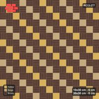 Interlock (Pasco) 10x30 cm · RC13-277 · Weave-3 + Slab Checker, Diagonal 1:2, Two-Tone Accents - Harvest Gold