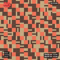 Interlock (Pasco) 10x30 cm · RC13-282 · Weave-3 + Slab Checker, Diagonal 1:2, Tonal Planks + Kerb - Autumn