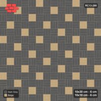 Interlock (Pasco) 10x30 cm · RC13-288 · Weave-3 + 10x10 Dots, Scatter 1:4, Solid Planks - Stone & Earth