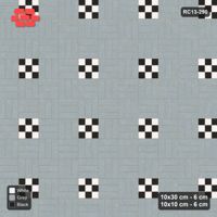 Interlock (Pasco) 10x30 cm · RC13-290 · Weave-3 + 10x10 Dots, Sparse Grid 1:8, Two-Tone Accents - Tuxedo