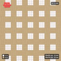 Interlock (Pasco) 10x30 cm · RC13-293 · Weave-3 + 10x10 Dots, Grid 1:3, Solid Planks - Ivory & Sand