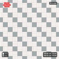 Interlock (Pasco) 10x30 cm · RC13-294 · Weave-3 + 10x10 Dots, Diagonal 1:2, Solid Planks - Salt & Pepper