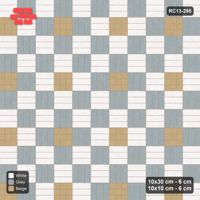 Interlock (Pasco) 10x30 cm · RC13-295 · Weave-3 + 10x10 Dots, Sparse Grid 1:8, Two-Tone Weave + Kerb - Coastal