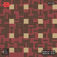 Interlock (Pasco) 10x30 cm · RC13-300 · Weave-3 + 10x10 Dots, Sparse Grid 1:8, Tonal Planks - Tuscany