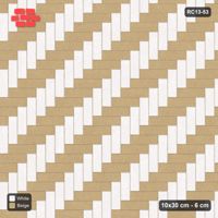 Interlock (Pasco) 10x30 cm · RC13-53 · Herringbone 90 two-tone by orientation with Kerb 30H frame