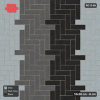 Interlock (Pasco) 10x30 cm · RC13-59 · Herringbone 90 60 cm colour columns with Kerb 54F frame
