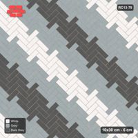 Interlock (Pasco) 10x30 cm · RC13-78 · Herringbone 45 60 cm graded diagonal tones