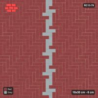 Interlock (Pasco) 10x30 cm · RC13-79 · Herringbone 90 30 cm central zig-zag band