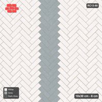 Interlock (Pasco) 10x30 cm · RC13-80 · Herringbone 45 30 cm central zig-zag band with Kerb 42B frame