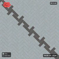 Interlock (Pasco) 10x30 cm · RC13-82 · Herringbone 45 30 cm diagonal feature band