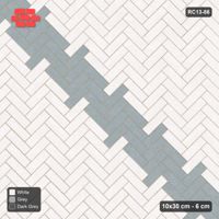 Interlock (Pasco) 10x30 cm · RC13-86 · Herringbone 45 60 cm diagonal feature band with Kerb 40H frame