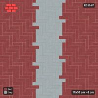 Interlock (Pasco) 10x30 cm · RC13-87 · Herringbone 90 90 cm central zig-zag band