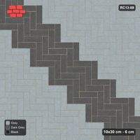 Interlock (Pasco) 10x30 cm · RC13-89 · Herringbone 90 90 cm diagonal feature band with Kerb 54H frame