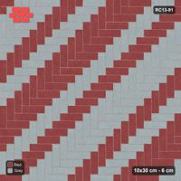 Interlock (Pasco) 10x30 cm · RC13-91 · Herringbone 90 40 cm counter-diagonal stripes