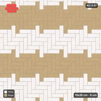 Interlock (Pasco) 10x30 cm · RC13-97 · Herringbone 90 60 cm colour rows