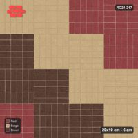 Interlock (Pasco) 20x10 cm · RC21-217 · Cross Panels 60 cm, Three Tone, Tuscany
