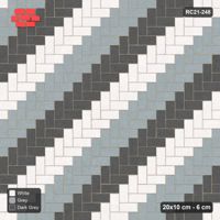 Interlock (Pasco) 20x10 cm · RC21-248 · Herringbone 90, Three-Tone Diagonal Stripes