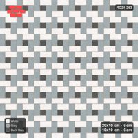 Interlock (Pasco) 20x10 cm · RC21-253 · Pinwheel CW, 10x10 Centres, H/V Planks - Monochrome