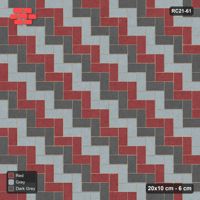 Interlock (Pasco) 20x10 cm · RC21-61 · Herringbone 90, Three-Tone Diagonal Stripes