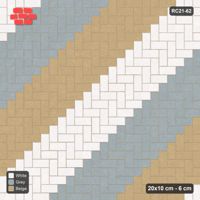 Interlock (Pasco) 20x10 cm · RC21-62 · Herringbone 90, Three-Tone Diagonal Stripes