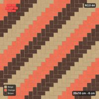 Interlock (Pasco) 20x10 cm · RC21-64 · Herringbone 90, Three-Tone Diagonal Stripes