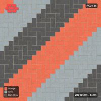 Interlock (Pasco) 20x10 cm · RC21-65 · Herringbone 90, Three-Tone Diagonal Stripes