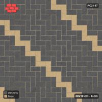 Interlock (Pasco) 20x10 cm · RC21-67 · Herringbone 90, Accent Diagonal Bands