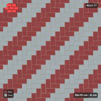 Interlock (Pasco) 20x10 cm · RC21-77 · Herringbone 90, Diagonal Stripes, 25B Kerb Frame