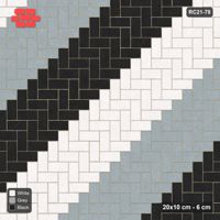 Interlock (Pasco) 20x10 cm · RC21-78 · Herringbone 90, Three-Tone Stripes, 25F Kerb Frame