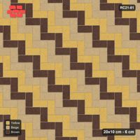 Interlock (Pasco) 20x10 cm · RC21-81 · Herringbone 90, Three-Tone Stripes, 30F Kerb Frame
