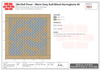 Interlock (Pasco) 20x10 cm · RC21T8-101 · Warm Grey Soft-Blend Herringbone 45