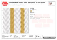Interlock (Pasco) 20x10 cm · RC21T8-107 · Ivory & Ochre Herringbone 45 Field Stripes
