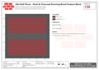 Interlock (Pasco) 20x10 cm · RC21T8-138 · Rust & Charcoal Running Bond Feature Band