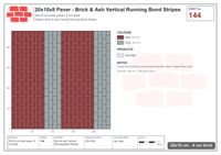 Interlock (Pasco) 20x10 cm · RC21T8-144 · Brick & Ash Vertical Running Bond Stripes