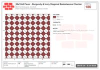 Interlock (Pasco) 20x10 cm · RC21T8-186 · Burgundy & Ivory Diagonal Basketweave Checker
