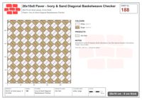 Interlock (Pasco) 20x10 cm · RC21T8-188 · Ivory & Sand Diagonal Basketweave Checker