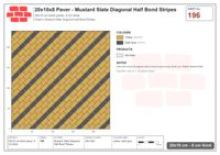 Interlock (Pasco) 20x10 cm · RC21T8-196 · Mustard Slate Diagonal Half Bond Stripes
