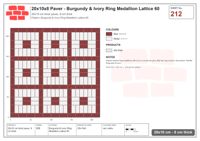 Interlock (Pasco) 20x10 cm · RC21T8-212 · Burgundy & Ivory Ring Medallion Lattice 60