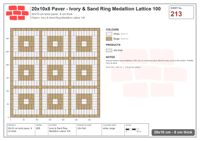 Interlock (Pasco) 20x10 cm · RC21T8-213 · Ivory & Sand Ring Medallion Lattice 100
