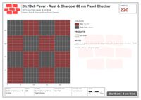 Interlock (Pasco) 20x10 cm · RC21T8-220 · Rust & Charcoal 60 cm Panel Checker